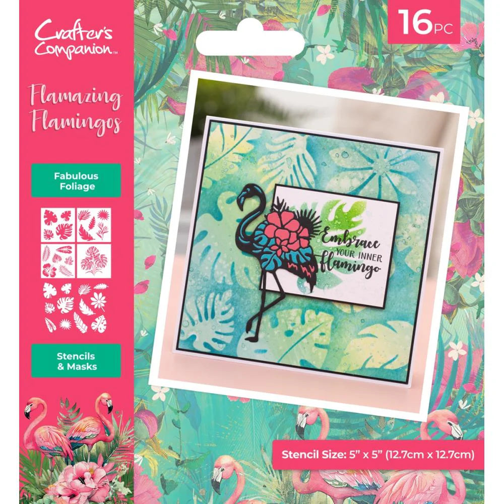 Crafter's Companion - Flamazing Flamingos - Fabulous Foliage Stencils & Masks