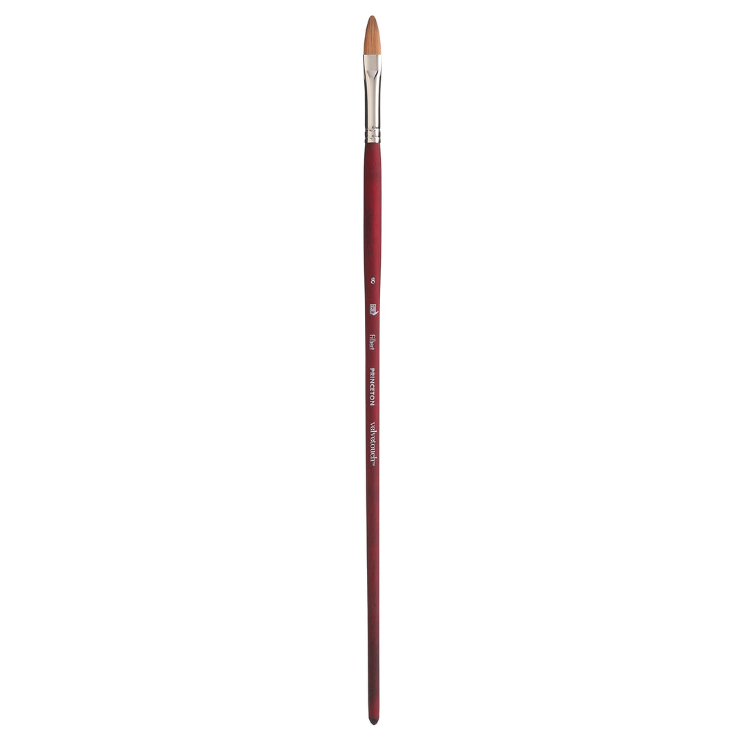 Princeton - Velvetouch - Level 2 Filbert Paint Brush for Acrylics - Long Handle - Series 3900