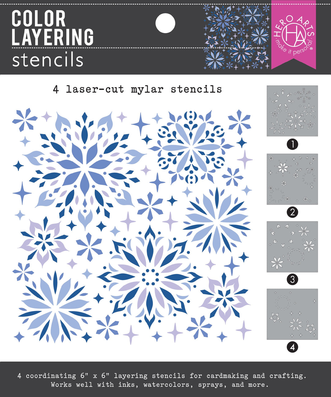 Hero Arts - Color Layering - Snowflake Stencils