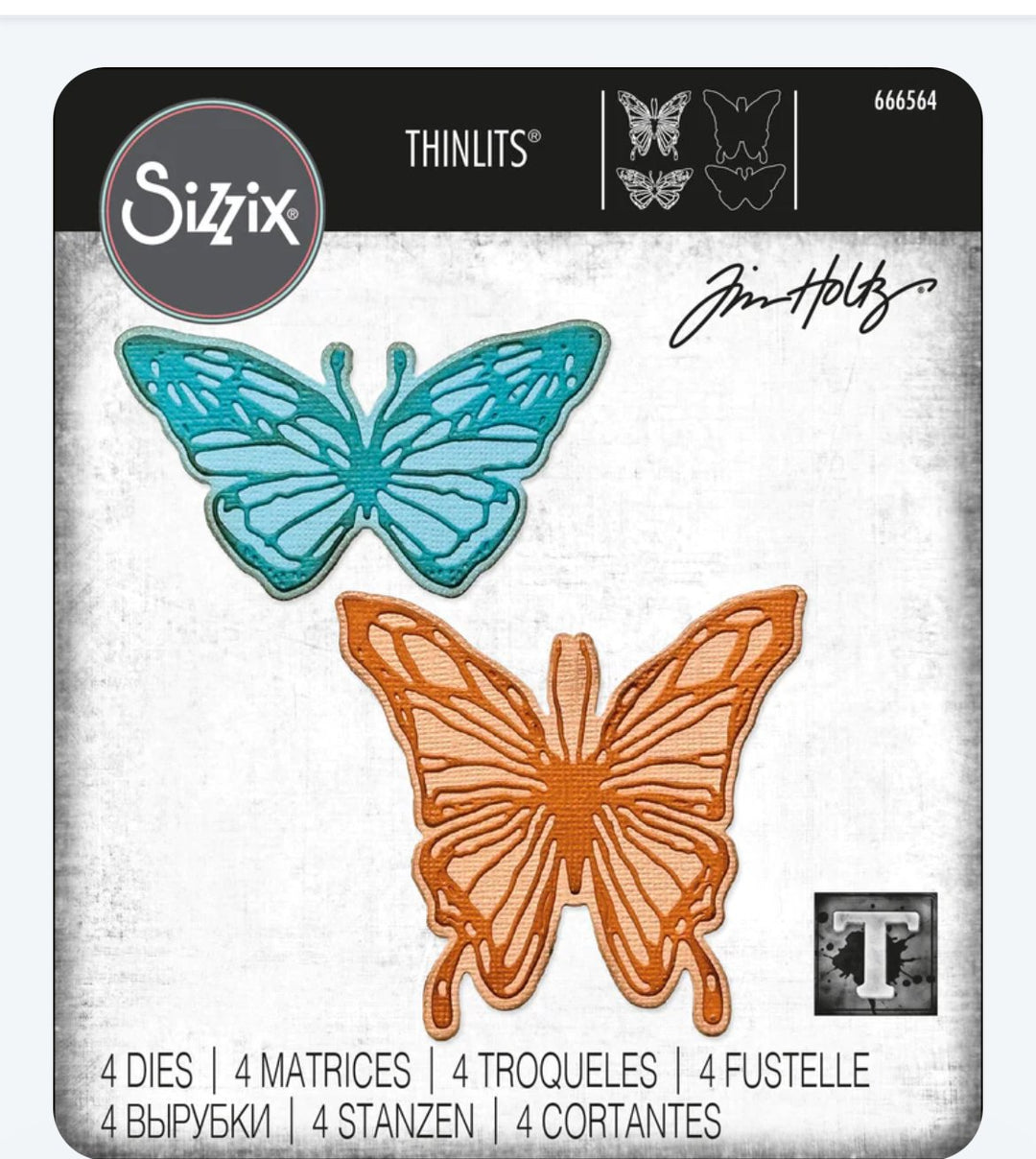 Sizzix - Thinlits - Vault Scribbly Butterfly