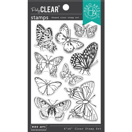 Hero Arts - Beautiful Butterfliess Poly Clear Stamps