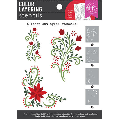 Hero Arts - Color Layering - Holiday Flourish Stencils