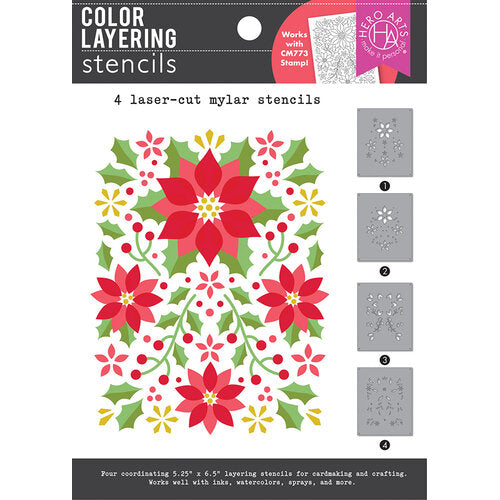 Hero Arts - Color Layering - Poinsettia Pattern Stencils