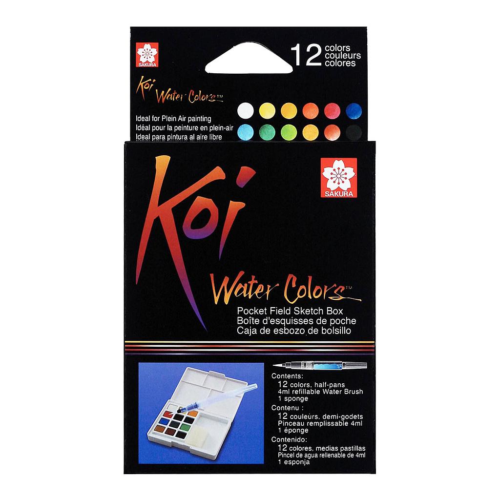 Sakura - Koi Watercolors Pocket Field Sketch Box -  12 colors