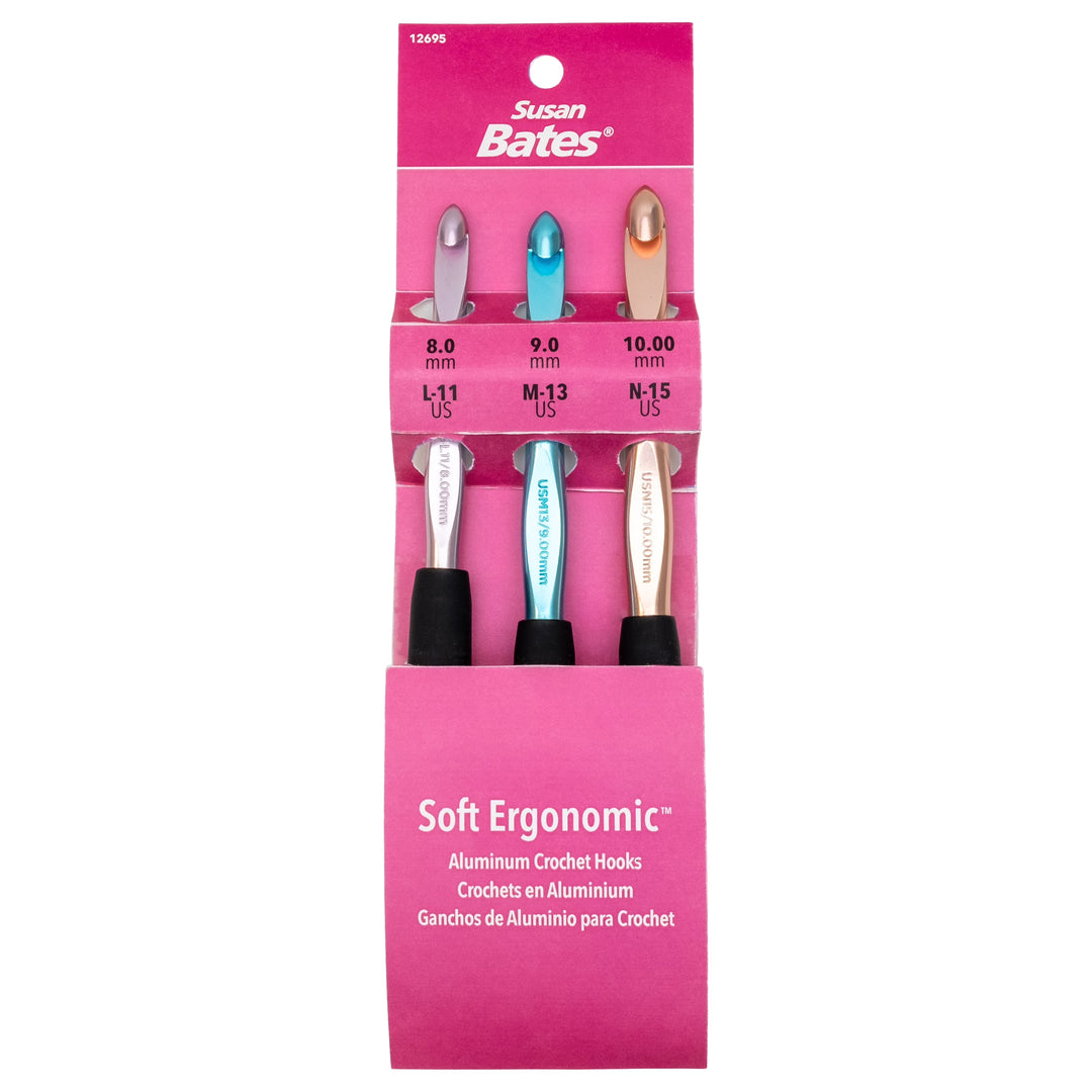 Susan Bates - Soft Ergonomic Aluminum Crochet Hooks - 5 pc (12695)