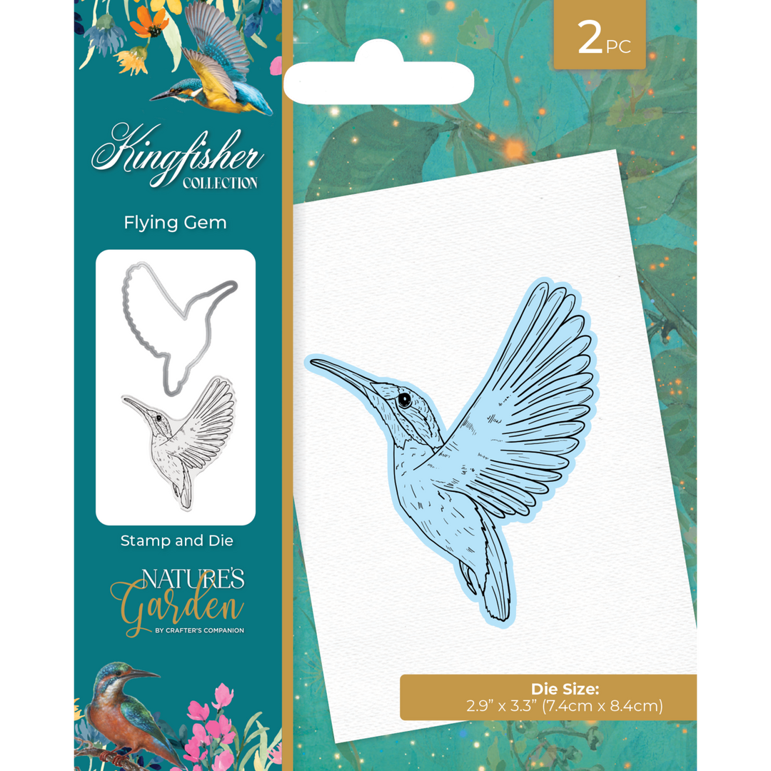 Crafter's Companion - Kingfisher Collection - Flying Gem Stamp and Die