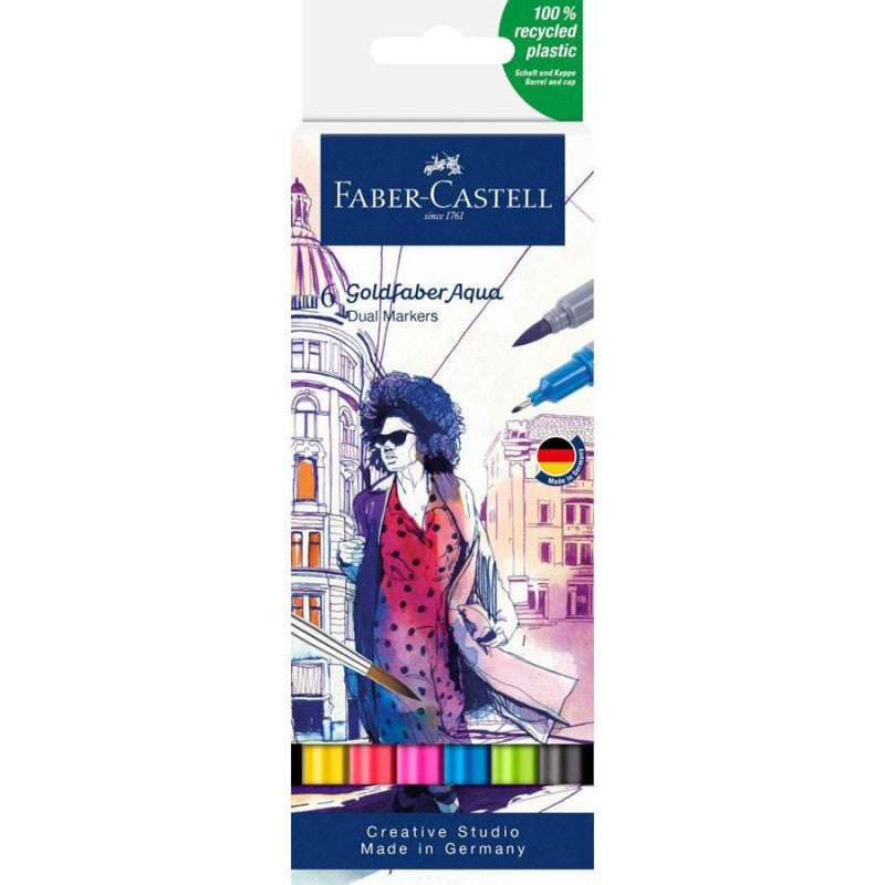 Faber-Castell - Goldfaber Aqua Dual Markers - 6 pcs