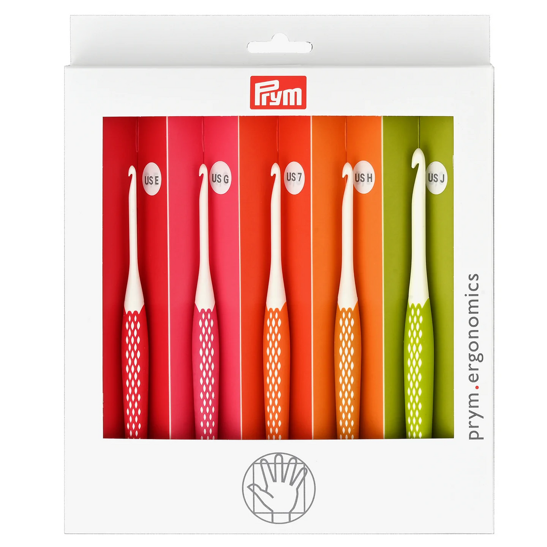 Prym - Ergonomics Crochet Hook Set, Small (E, G, 7, H, J)