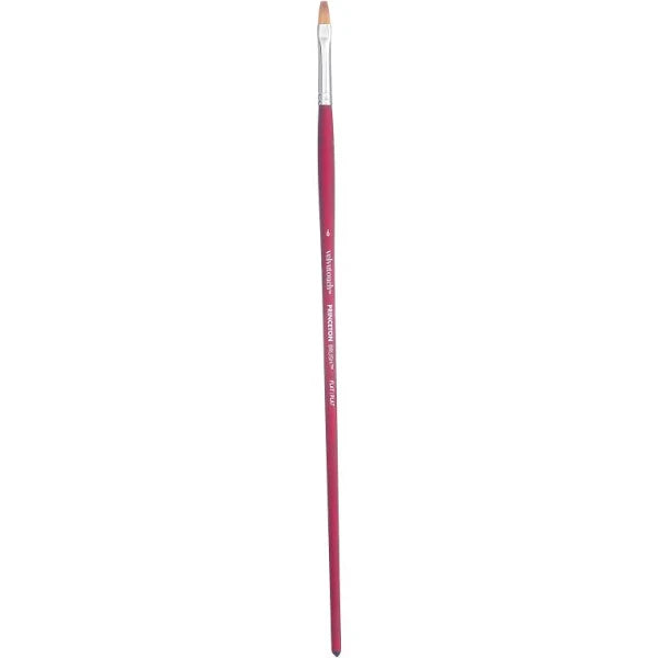 Princeton - Velvetouch - Level 2 Flat Paint Brush for Acrylic - Long Handle - Series 3900