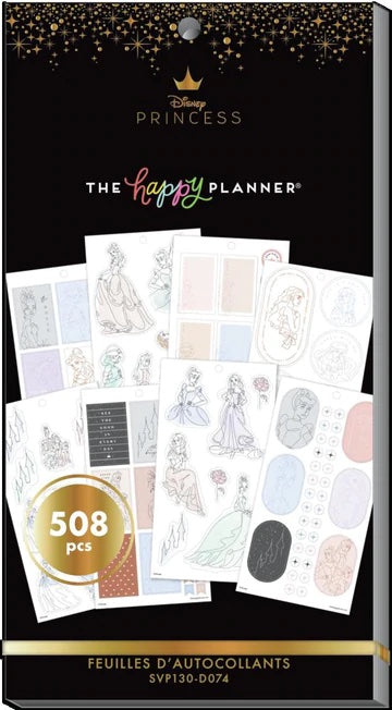 The Happy Planner -  Disney - Princess Elegance Value Pack Stickers - Boxes and Icon - 508 pcs