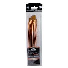 Royal and Langnickel - Pro Crafter's Choice Rose Gold Paint Brushes - 1/8 in, 1/4 in, 1/2 in, 3/4 in Angular