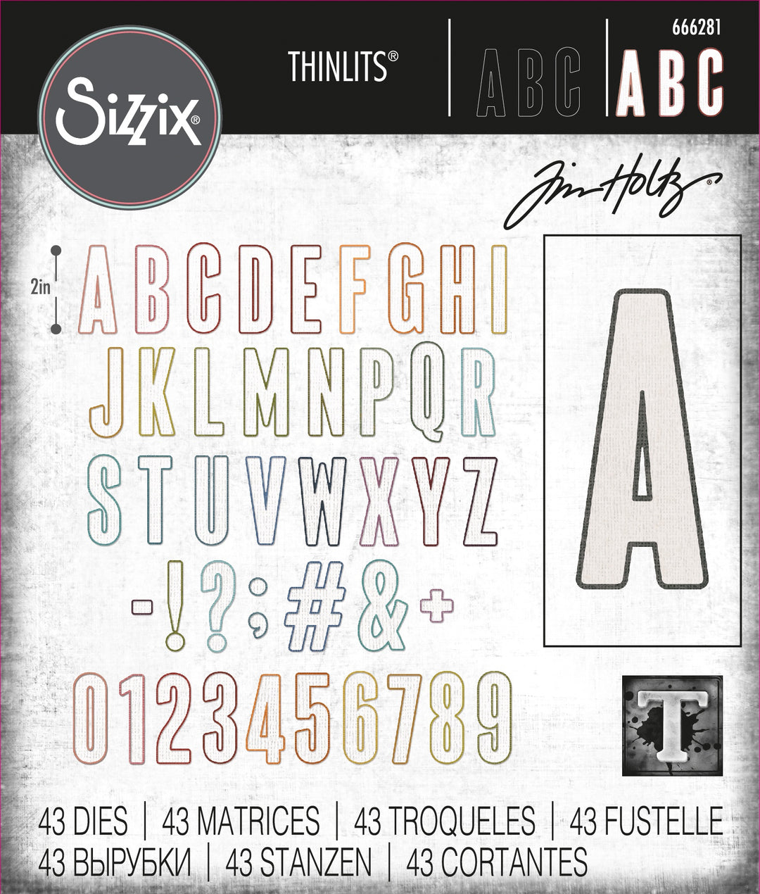 Sizzix - Thinlits - Alphanumeric Bulletin